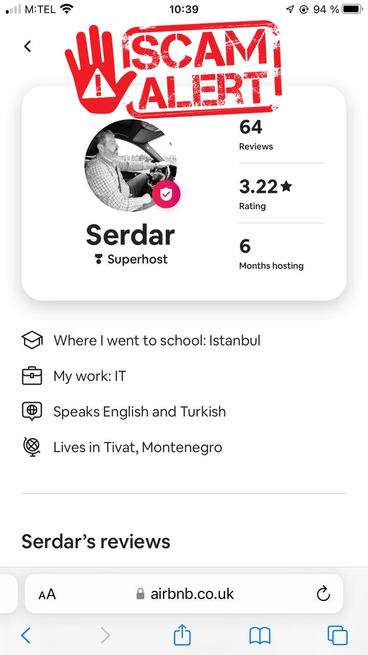 Serdar Kaksi AirBnB Reviews