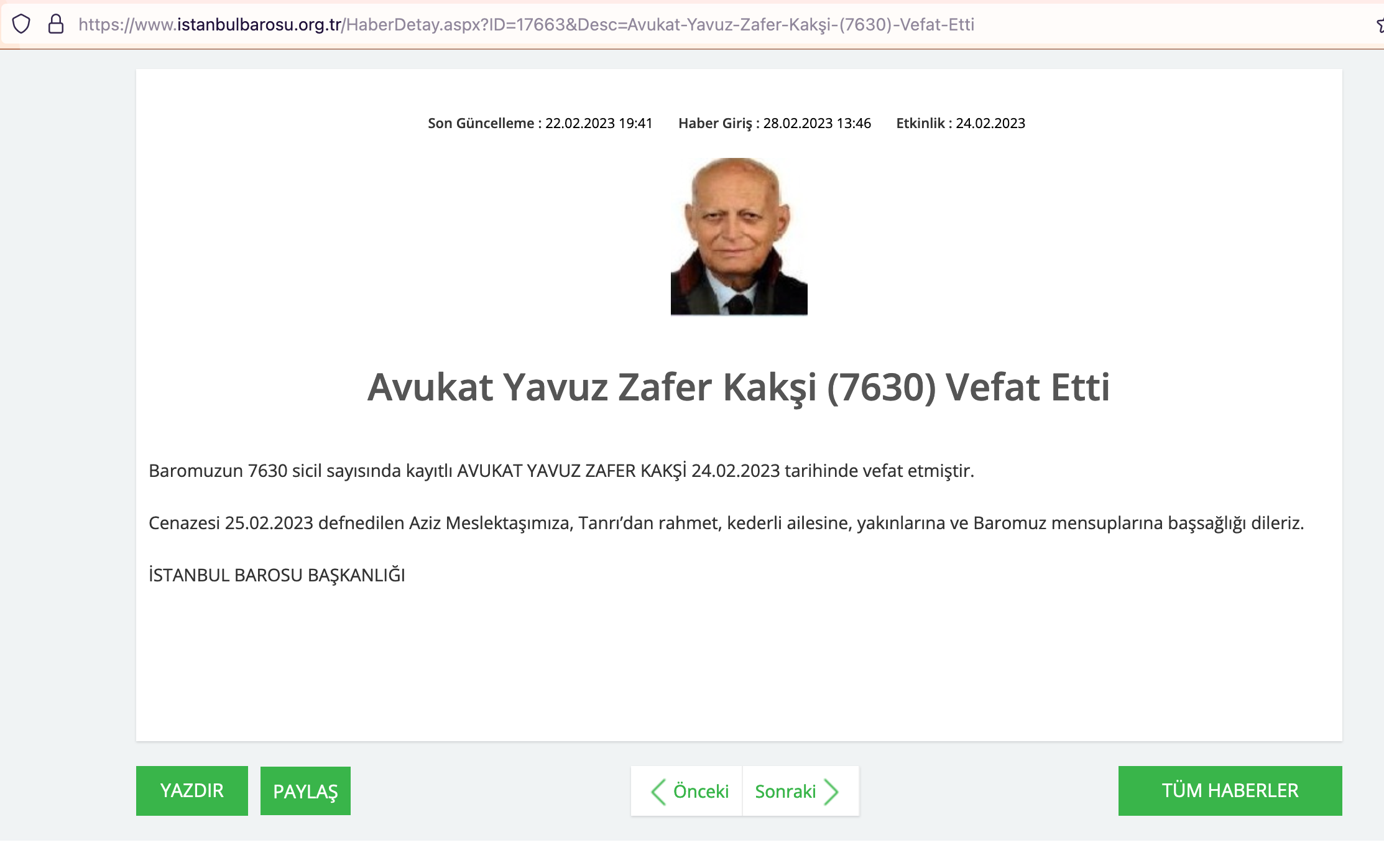 Serdar Kaksi Father Yavuz Zafer Kaksi